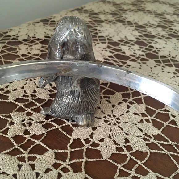 Vintage Crystal bowl Silver bunny Rabbit Stand. - Picture 3 of 5